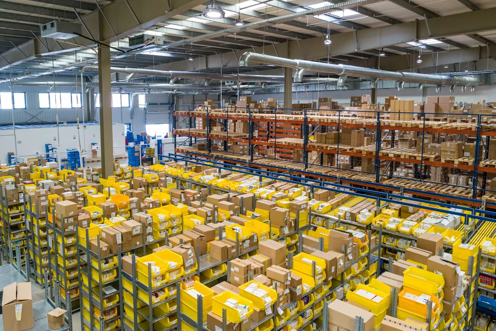 Logistics operations with trucks, shipping movement, and connected supply chain visibility