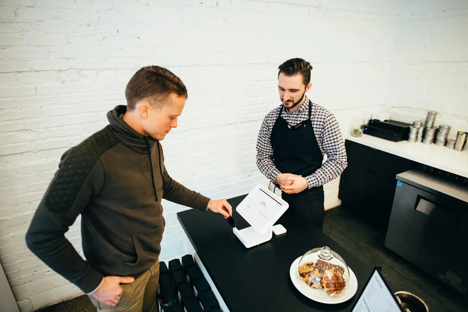 Retail customer journey scene with digital commerce and storefront experience